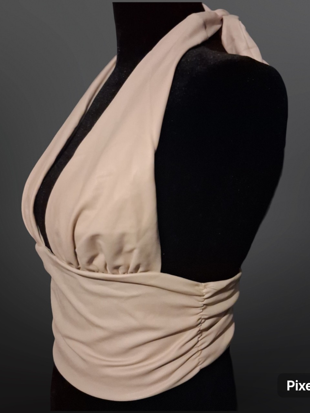 Nude Halter Bodysuit Top
